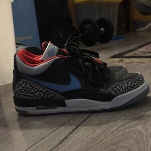 Nike Air Jordan Black and Gray with Blue Accent